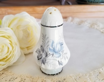 Vintage Paragon Morning Rose Salt Shaker, Bone China Made in England, light blue roses, vintage dinnerware, replacement china