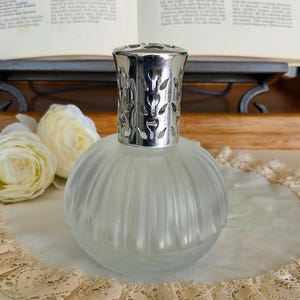 Vintage Eden aromlampa, frostat glas tillverkad i Frankrike, Lampe Berger-stil oljebrännare/rökelse/parfym/doftdiffusorflaska