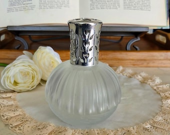 Vintage Eden Aroma Lamp, Frosted Glass Made in France, Lampe Berger Style Oil Burner/Incense/Perfume/Scent Diffuser Bottle