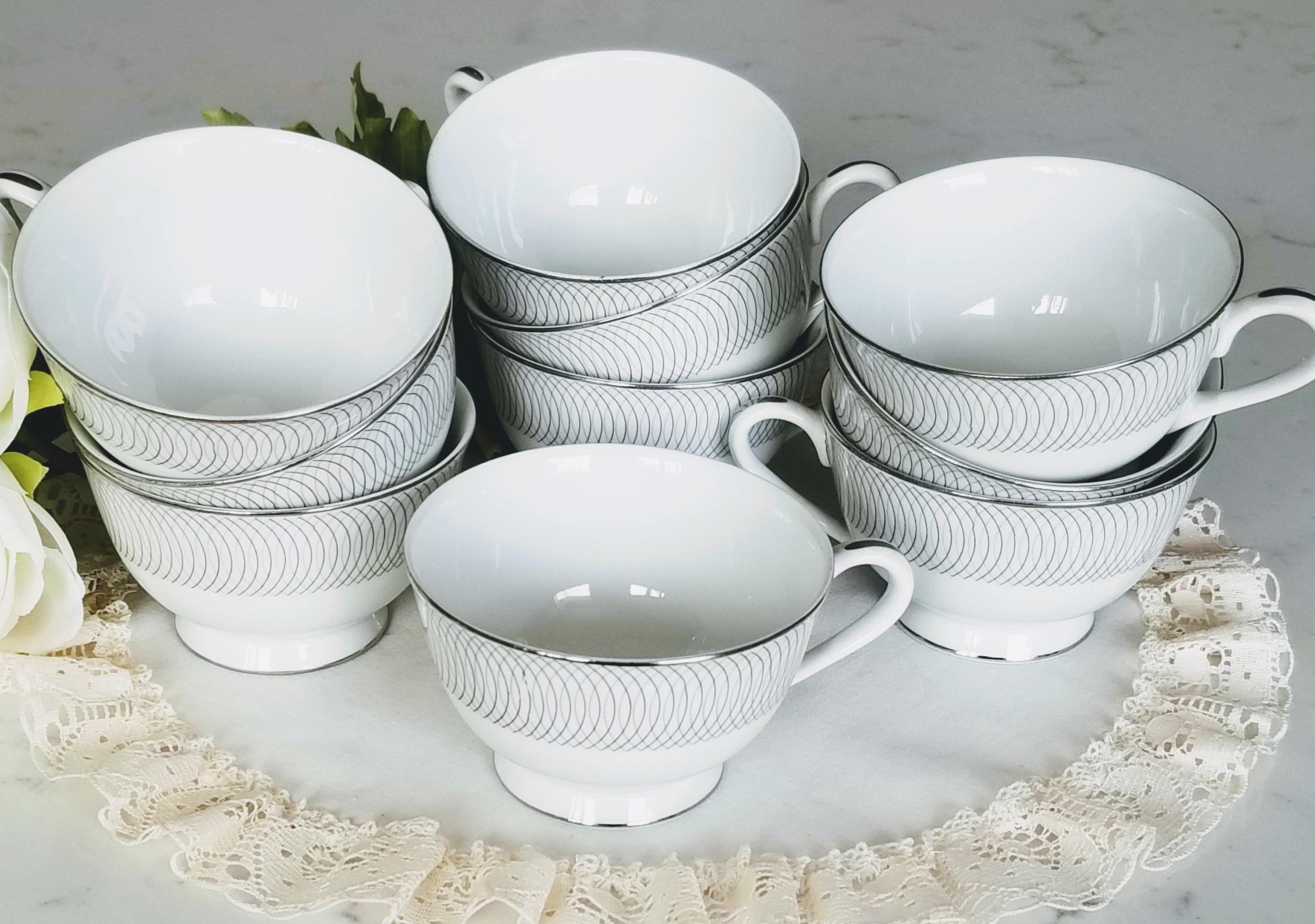 Vintage Sango Fine China Ambassador porcelain tea cups Made Etsy