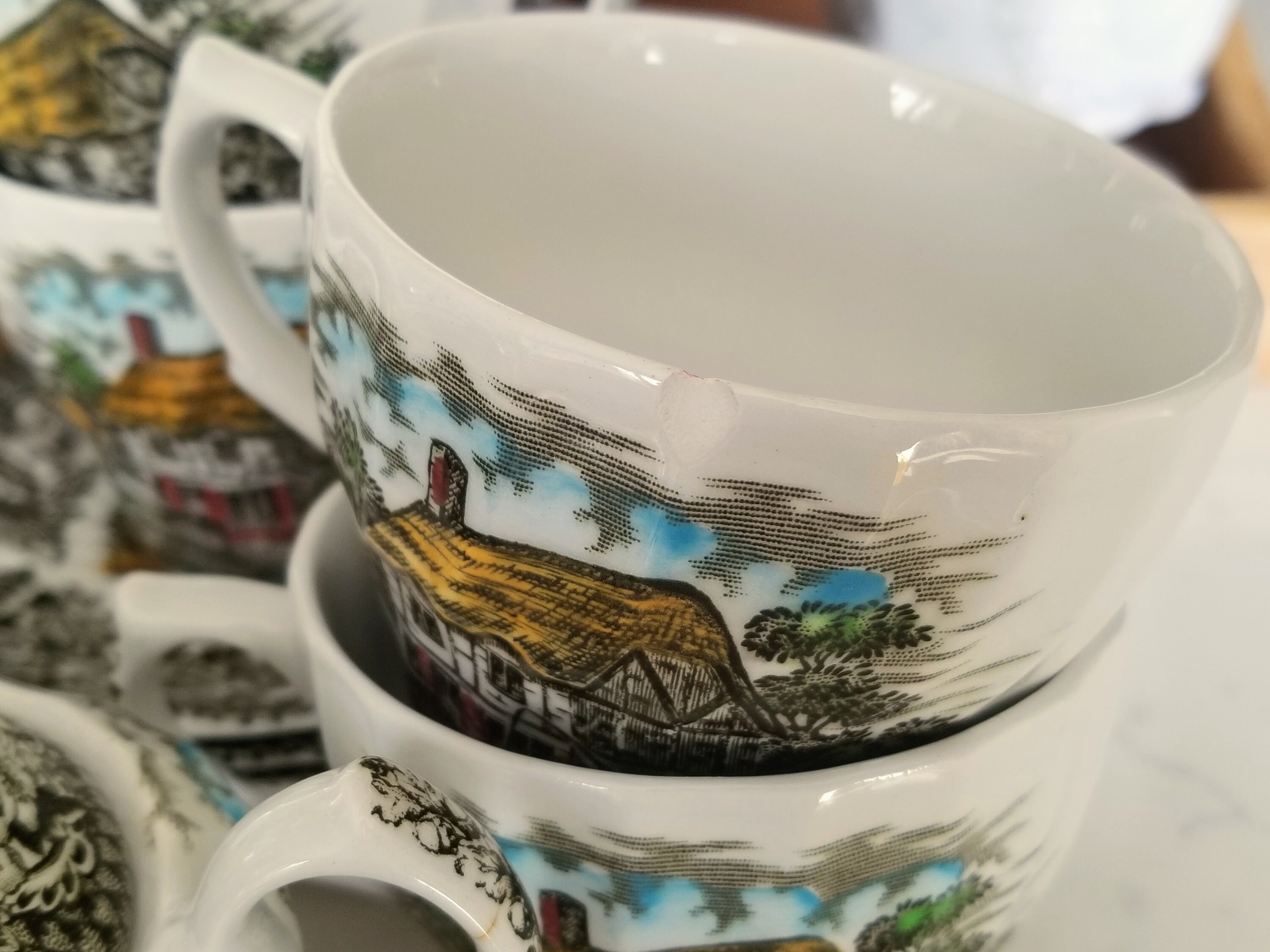Vintage Coffee Set for 4, Merrie Olde England, Ironstone Made in
