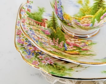 Vintage Royal Albert Kentish Rockery Teacup Trio, Bone China Made in  England, teacup, saucer, cake plate, vintage tea party, bridal shower