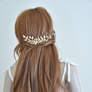 Gold leaf hair comb, gold leaf  headpiece, gold leaf hair piece, gold leaf head piece, grecian hair comb, bridal hair comb, greek headpiece