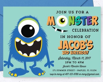 Monster Birthday Invitation, Little Monster Birthday, Monster Party, Monster Bash, Monster Birthday Invite, Monster Invitations, Digital