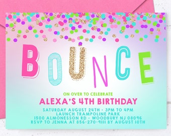 Bounce House Birthday Invitation, Bounce House Invitation, Bounce House Party, Chalkboard Invitation, Trampoline Birthday Invitation, Jump