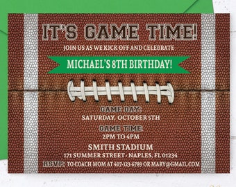 Football Birthday Invitation, Football Invitation, Football Party, Football Birthday, Tailgate Football Printable, Sports Birthday, Digital