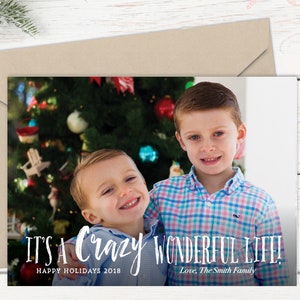 Christmas Card, Holiday Card, Classic Christmas Card, Wonderful Life, Crazy Wonderful Life, Holiday Christmas Card, Photo