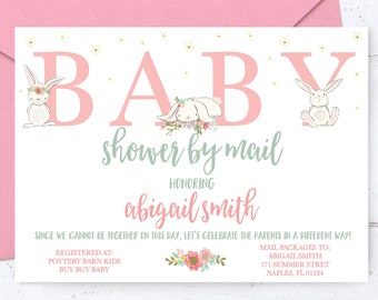 Long Distance Baby Shower Invitation Template DIY Woodland - Etsy