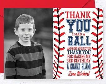 Baseball Thank You, Baseball Invitation, Baseball Birthday, Baseball First Birthday Invitation, Thank You, Baseball, Digital Printable