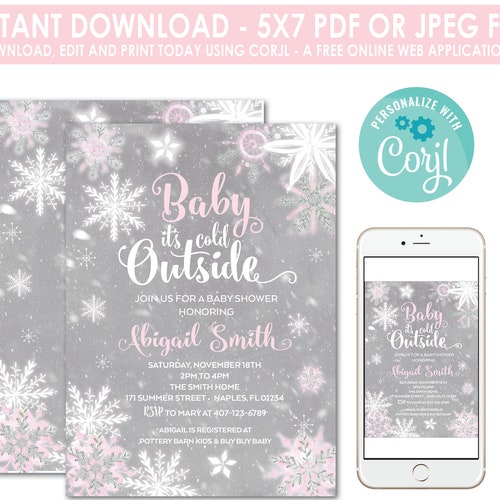 Winter Wonderland Baby Shower Baby Shower Invitation Etsy