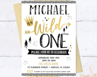 Wild One Invitation, Wild One Birthday Invitation, First Birthday Invite, Wild Thing Invitation, Boho Invitation, Arrows, Digital, Printable
