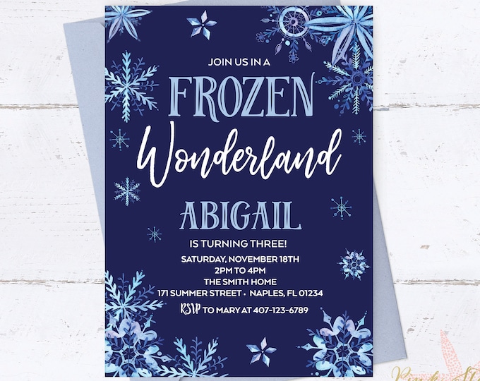 Snowflake Birthday Invitation, Winter Birthday, Snowflake Invitation ...