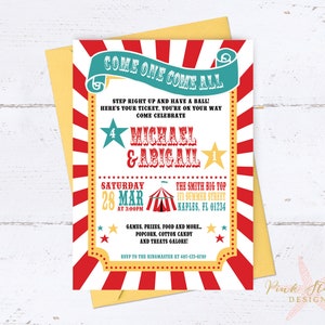 Circus Birthday Invitation, Carnival Birthday Party, Big Top, Tickets, Circus Birthday Party, Girls Boys Birthday Party, Sibling Birthday