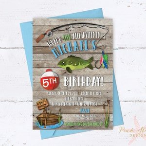 Fishing invitation, fishing party, fish Invitation, fishing birthday, fishing party invitation, fishing birthday invitation, Digital