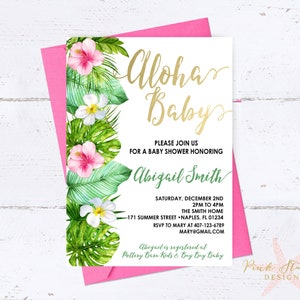 Aloha Invitation, Luau Baby Shower Invitation, Aloha Baby Shower ...