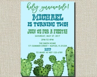 Fiesta Invitation, Fiesta Birthday Invitation, Mexican Fiesta Invitations, Cinco De Mayo Invitation, Fiesta Invitation, Cactus Invitation