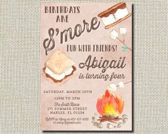 Smores Invitation Etsy