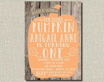 Pumpkin Birthday Invitation, Pumpkin Birthday, Pumpkin Invitation, Our Little Pumpkin, First Birthday Invitation, Halloween Birthday, Rustic