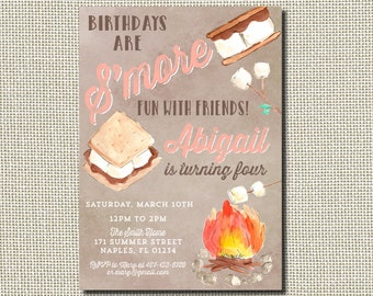 Smores Invitation Etsy