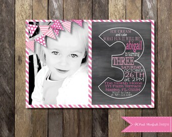 3rd birthday invite etsy