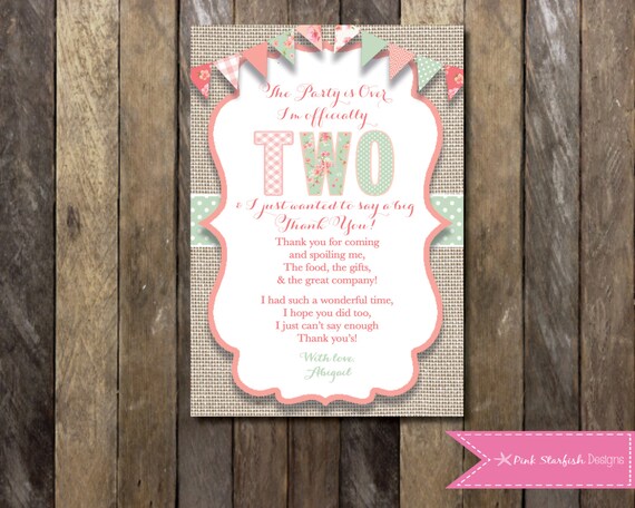 PRINTABLE Second Birthday Invitation Shabby Chic Vintage 2nd | Etsy