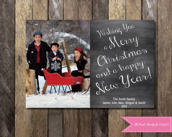 Chalkboard Christmas Card, Holiday Card, Photo Christmas Card, Christmas Card, Chalkboard, Chalkboard Holiday Christmas Card, Xmas Card