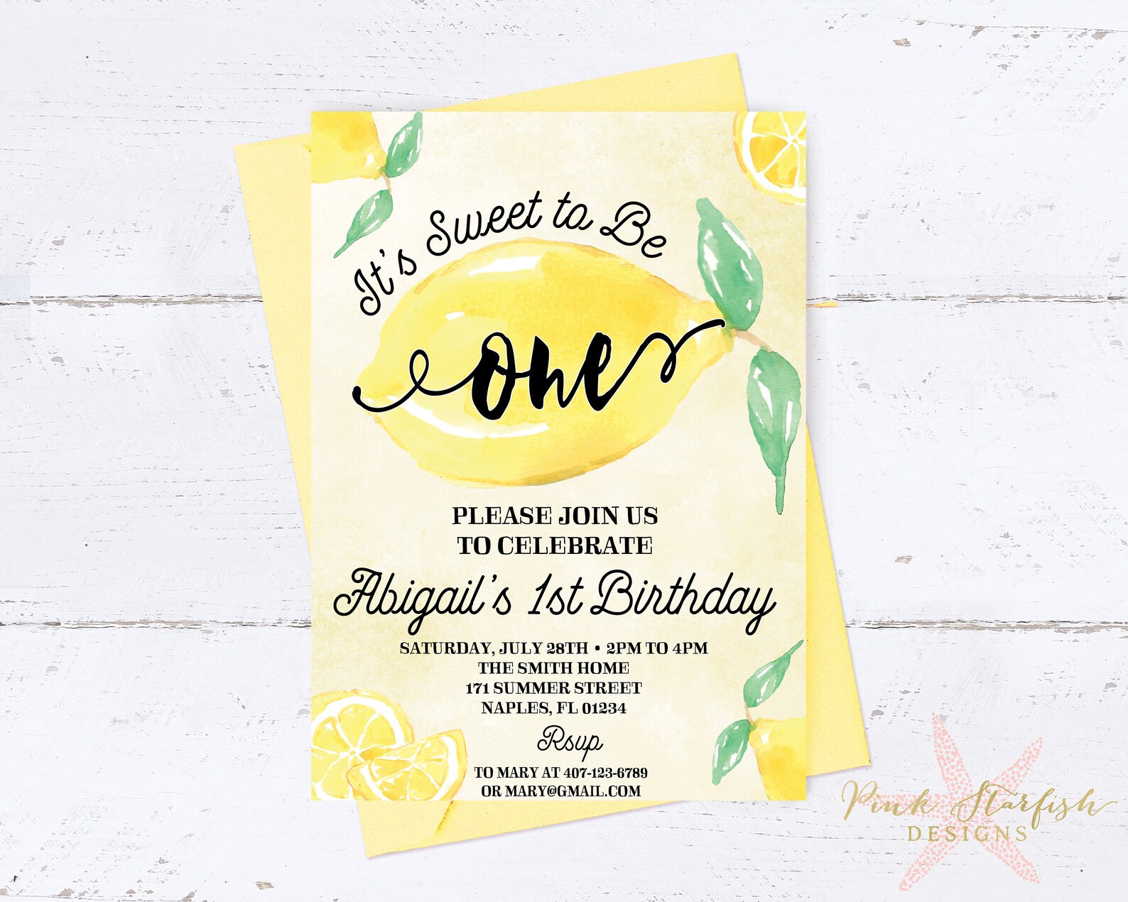 Lemonade Birthday Invitation Lemonade Stand Invitation Lemon Etsy