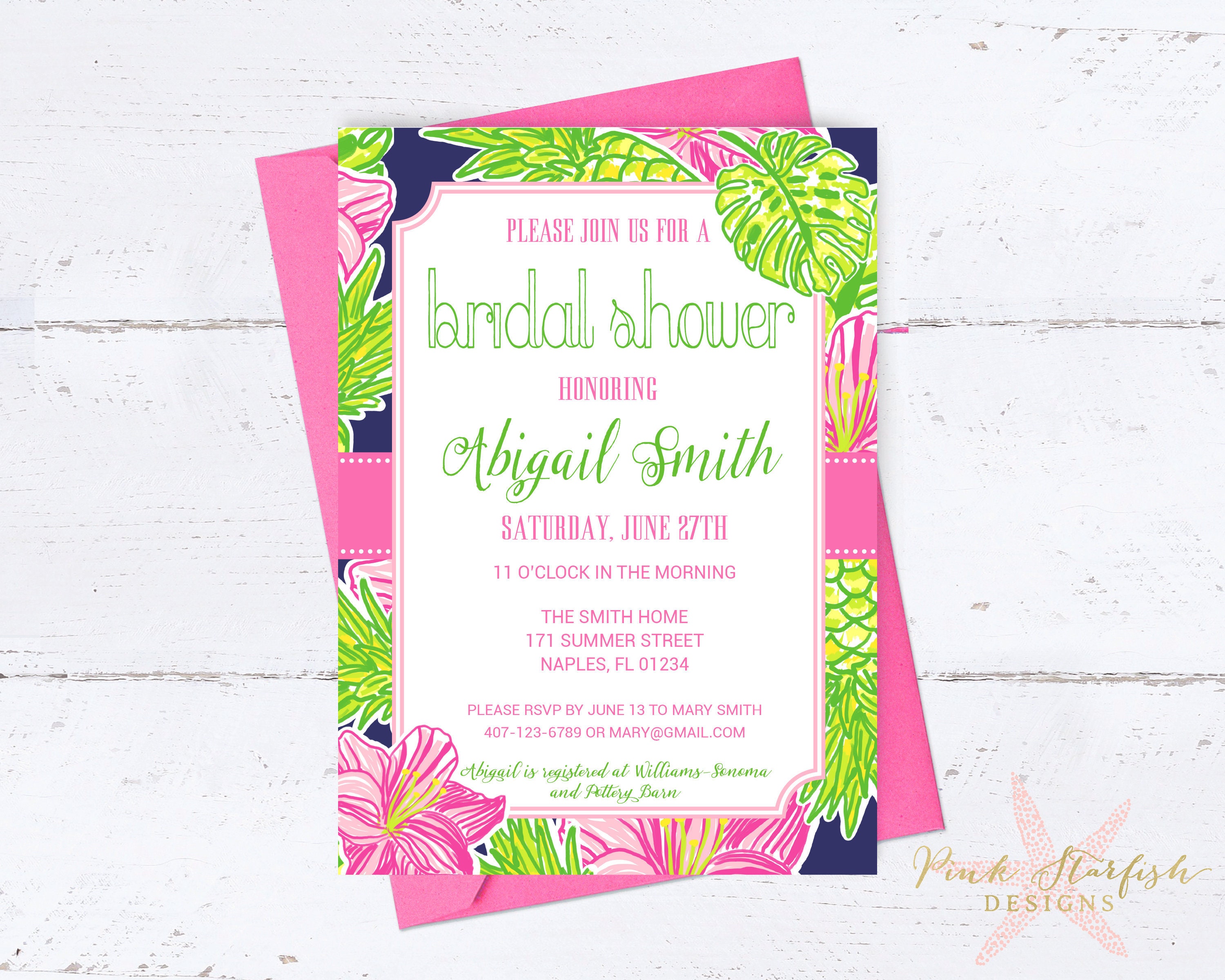 Lilly Bridal Shower Invitation Bridal Shower Lilly ...