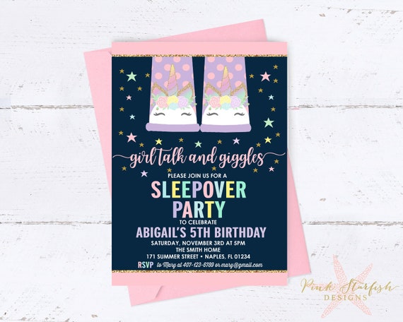 Slumber Party Invitation Sleepover Invitation Pajamas | Etsy