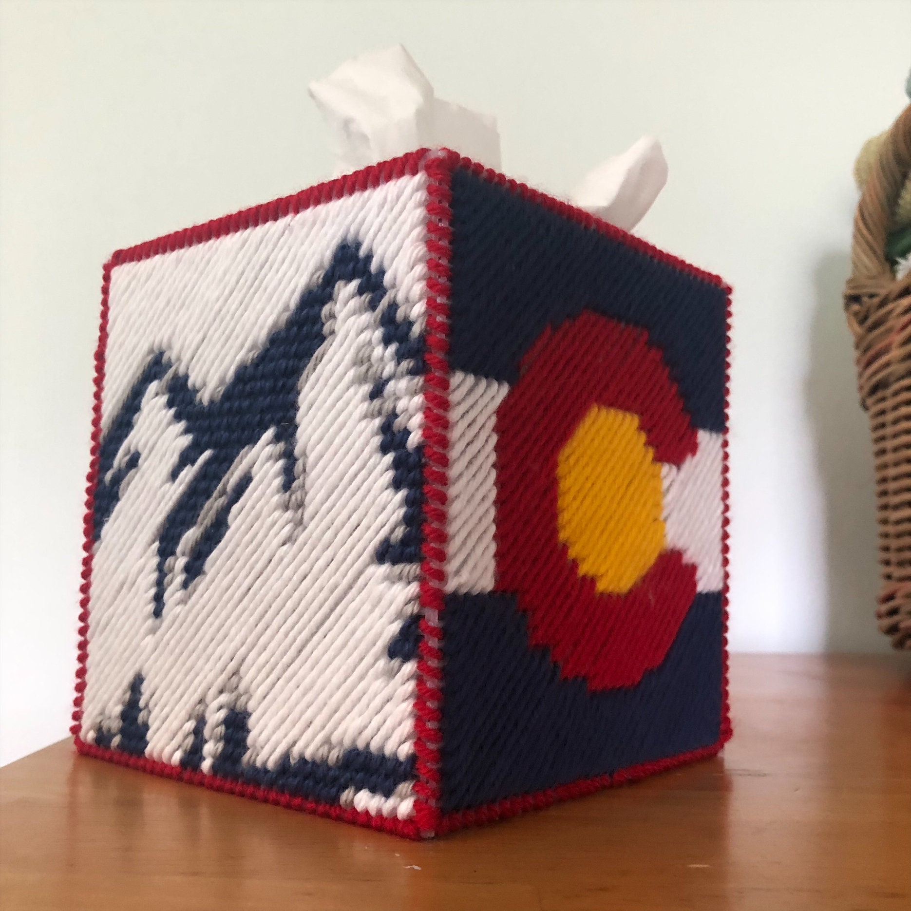 Colorado PATTERN Plastic Canvas Tissue Box - Etsy