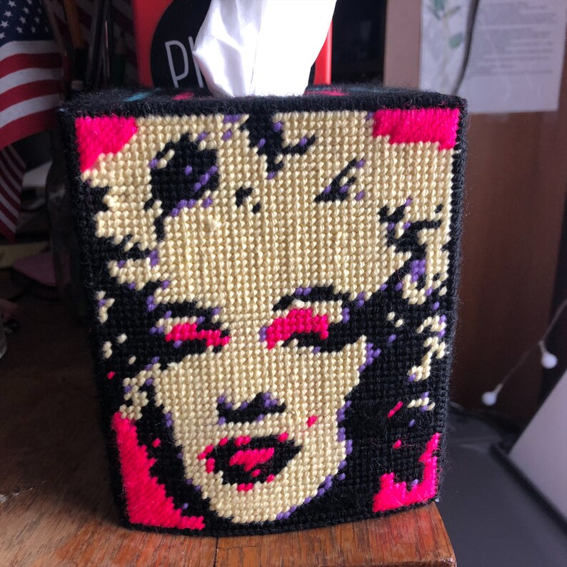 Plastic Canvas PATTERN for Andy Warhol Marilyn Monroe Tissue Box Cover