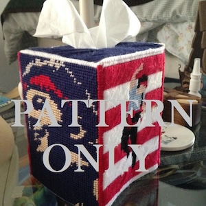 Bruce Springsteen PATTERN Tissue Box Cover for Plastic Canvas