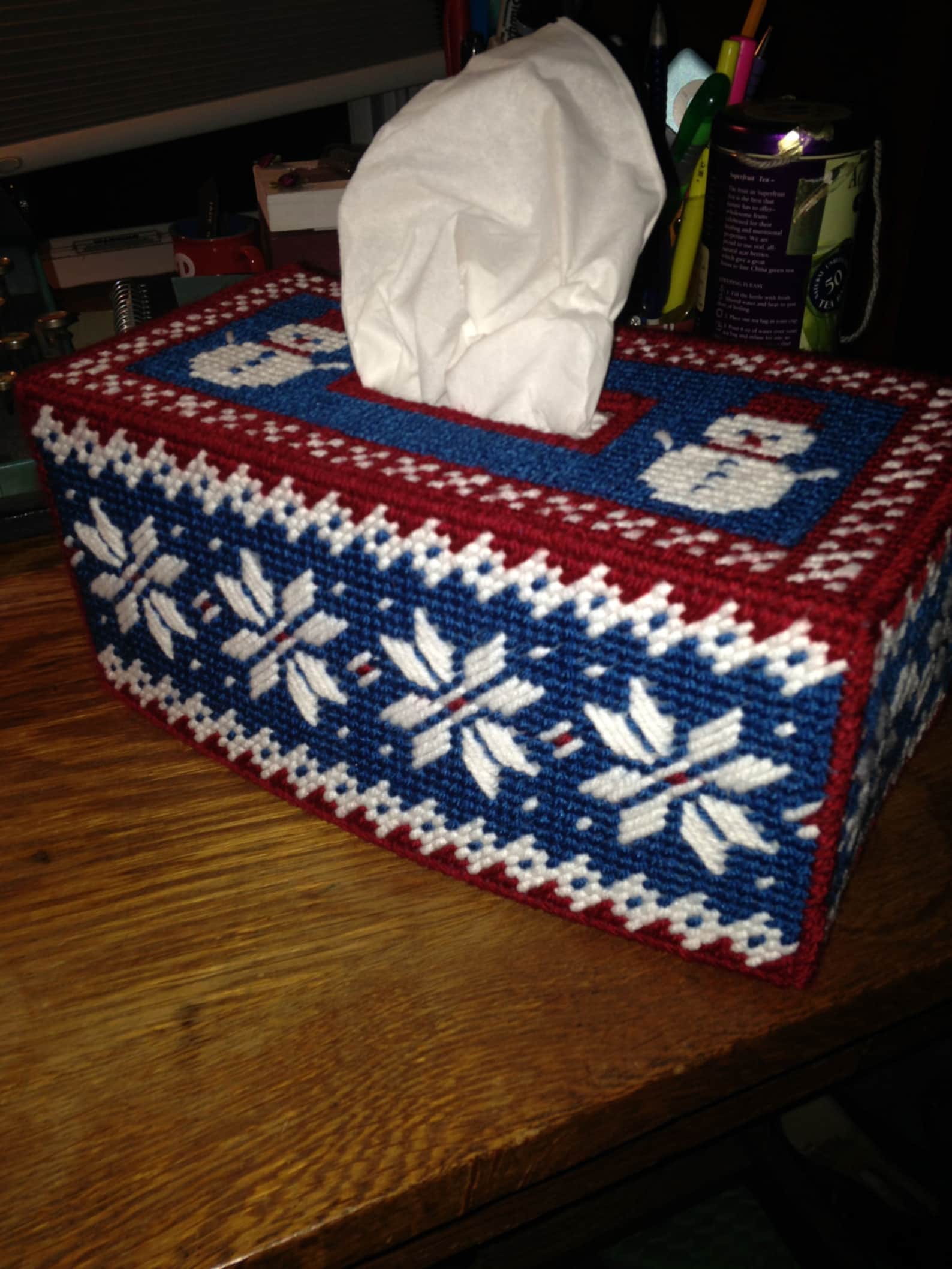 Winter PATTERN for Plastic Canvas Tissue Box Cover - Etsy