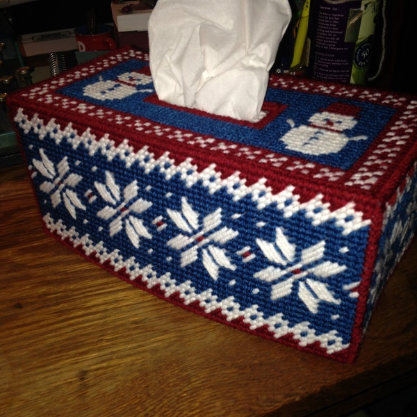 Winter PATTERN for Plastic Canvas Tissue Box Cover