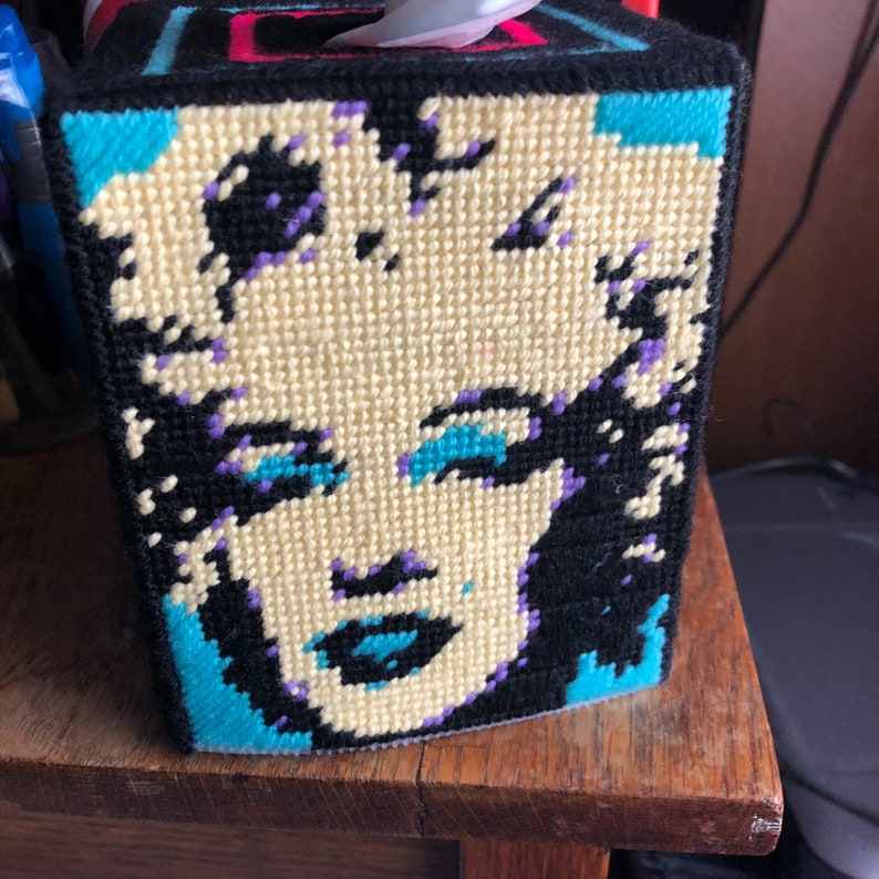 Plastic Canvas PATTERN for Andy Warhol Marilyn Monroe Tissue Box Cover