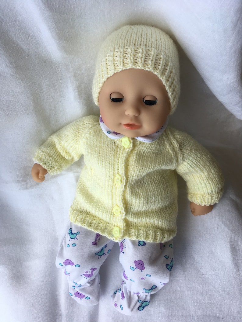Baby Annabell Doll Round Neck Cardigan DK Knitting Pattern Etsy