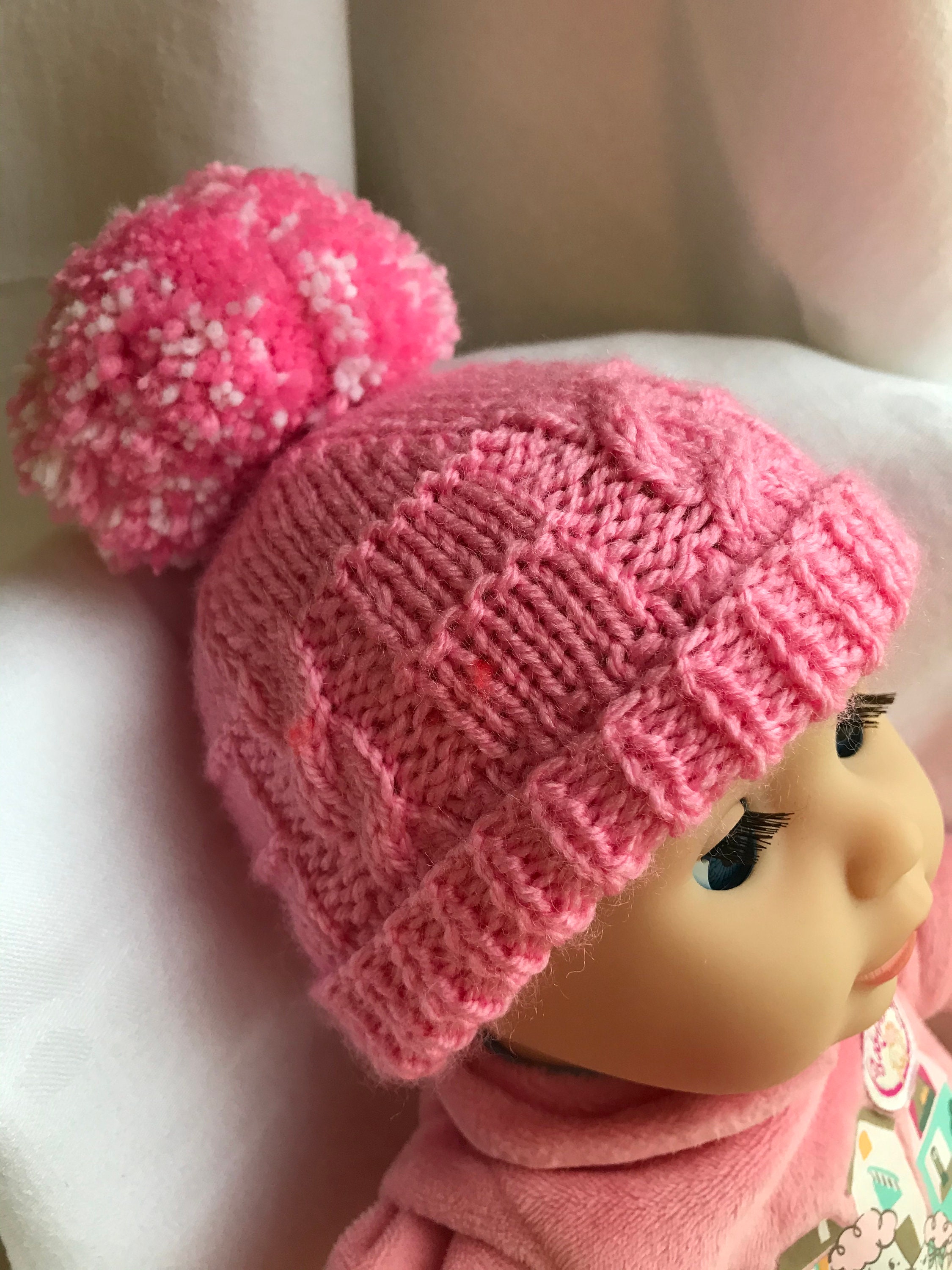 Baby Annabell Cable Beanie Knitting Pattern DK Etsy