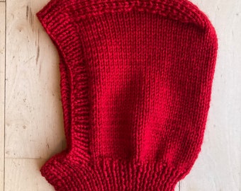 Traditional Balaclava Knitting Pattern Aran Yarn in English