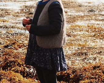 Baby/Child 0-3 years Sleeveless Cardigan Knitting Pattern (DK) in English