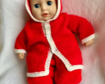 Baby Annabell Santa Coat Knitting Pattern DK in English