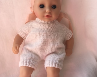 Baby Annabell Doll Romper Knitting Pattern (DK) in English
