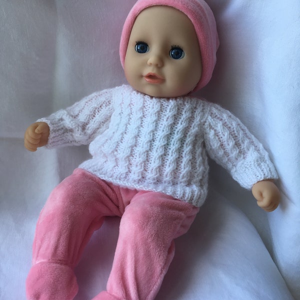 Baby Annabell doll slash neck knitting pattern  (DK)