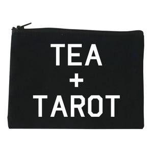 Tea + Tarot  Makeup Bag by Fashionisgreat - 3 Sizes Available S/M/L Black