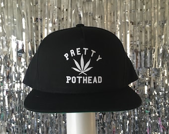 Pretty Pothead Black SnapBack Hat by Fashionisgreat