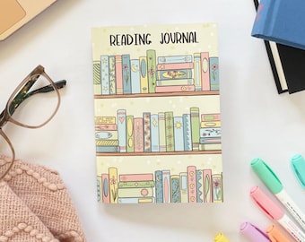 Mini Reading Journal, 5x7 inch mini journal for readers, track up to 30 books and write your own reviews, great gift for readers