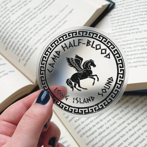 Camp Half-Blood clear sticker, inspired by the Percy Jackson series by Rick Riordan, 3 inch tall waterproof sticker