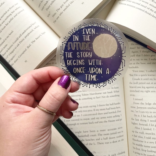 The Lunar Chronicles clear sticker, gift for book lovers, galaxy night sky sticker