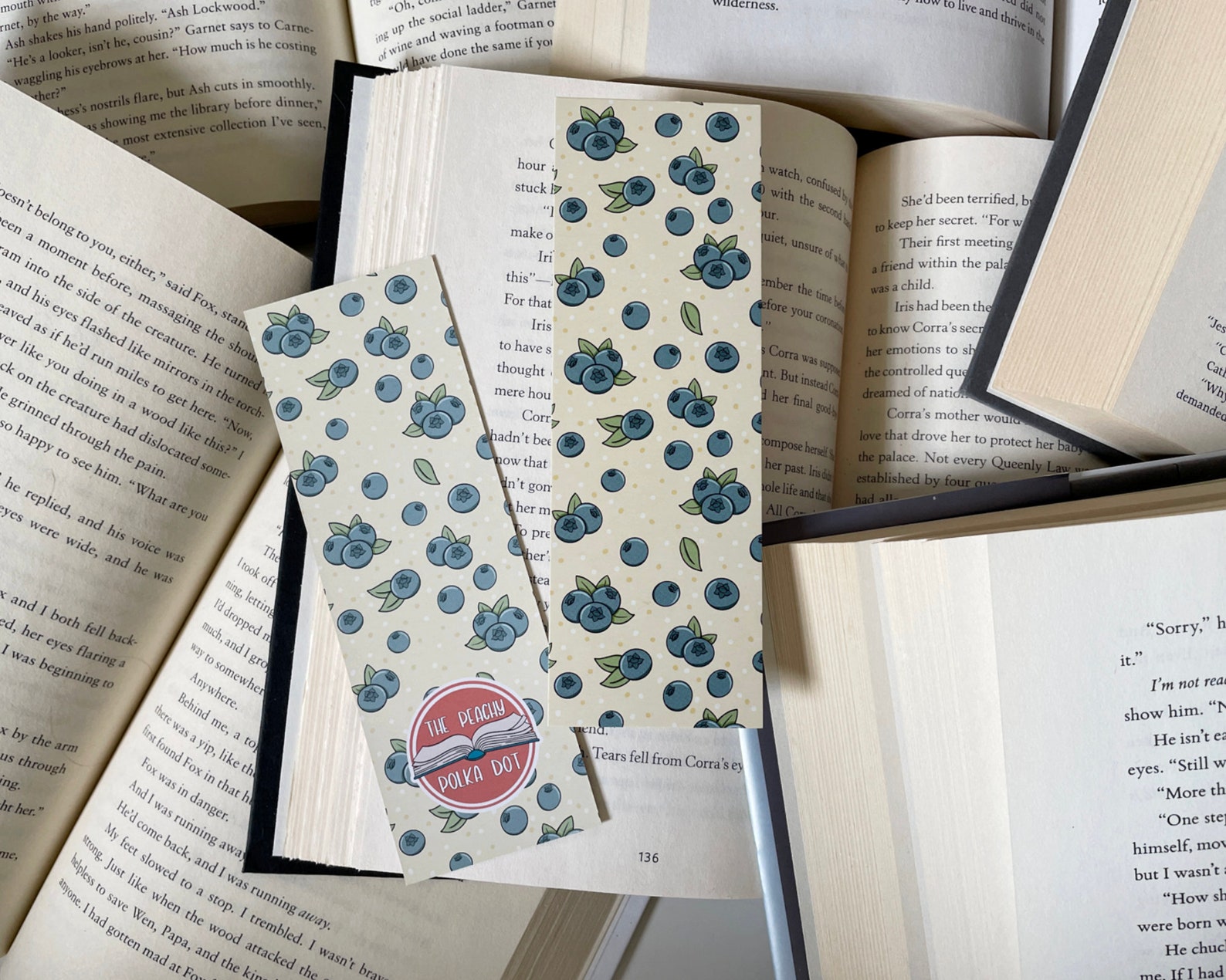 Blueberry Bookmark, Blueberries Patterned Bookmark - Etsy