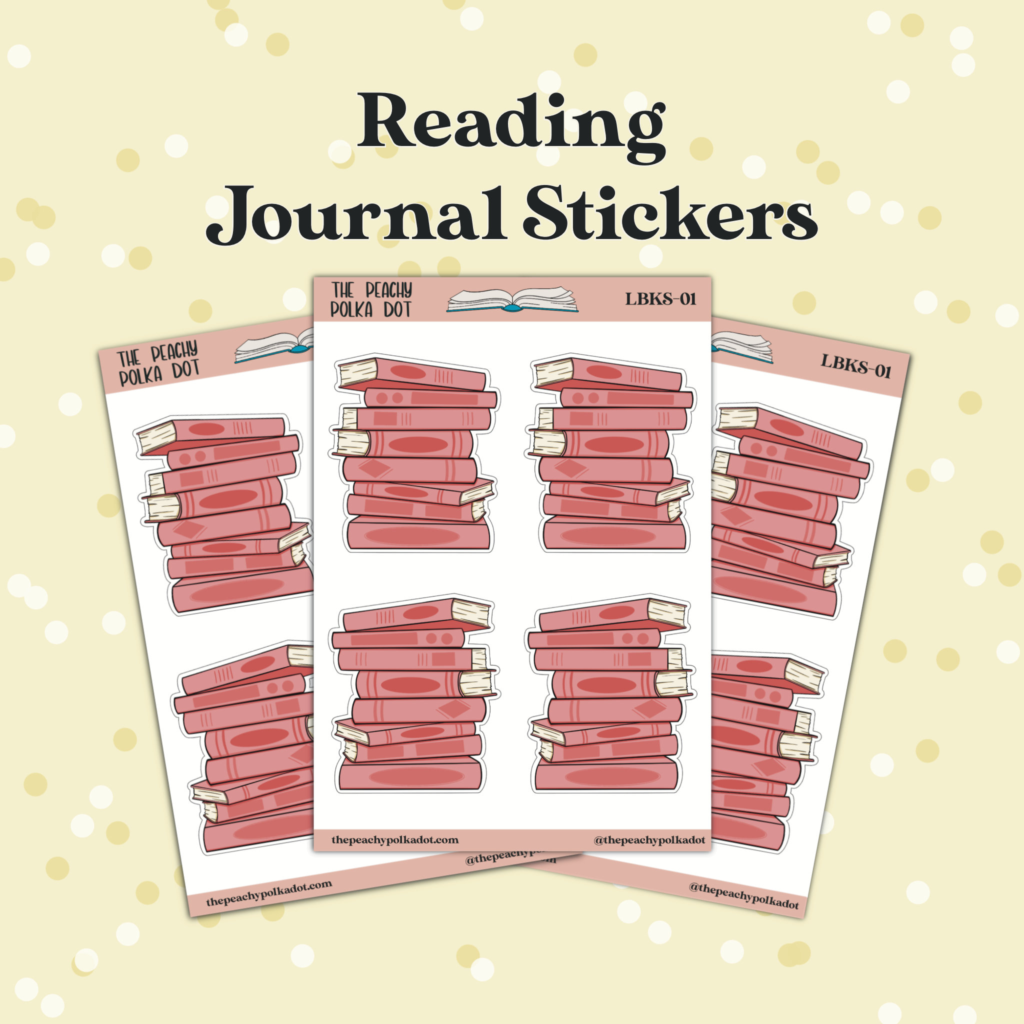 Red Book Stack Reading Journal Sticker, Bookish Journaling Stickers,  Journal Sticker Sheet for Book Review 