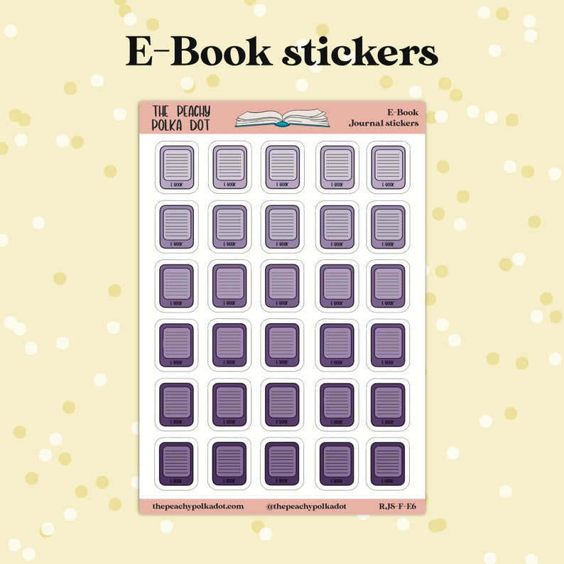 Reading Journal stickers, reading format E-Reader journal sticker, e-book kindle reader journal stickers Purple
